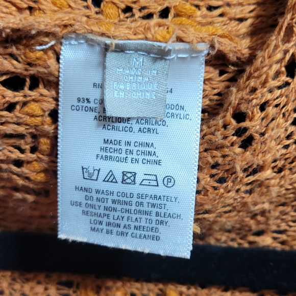 Anthropologie Knitted Knotted Orange Cardigan | Size M - Picture 4 of 7
